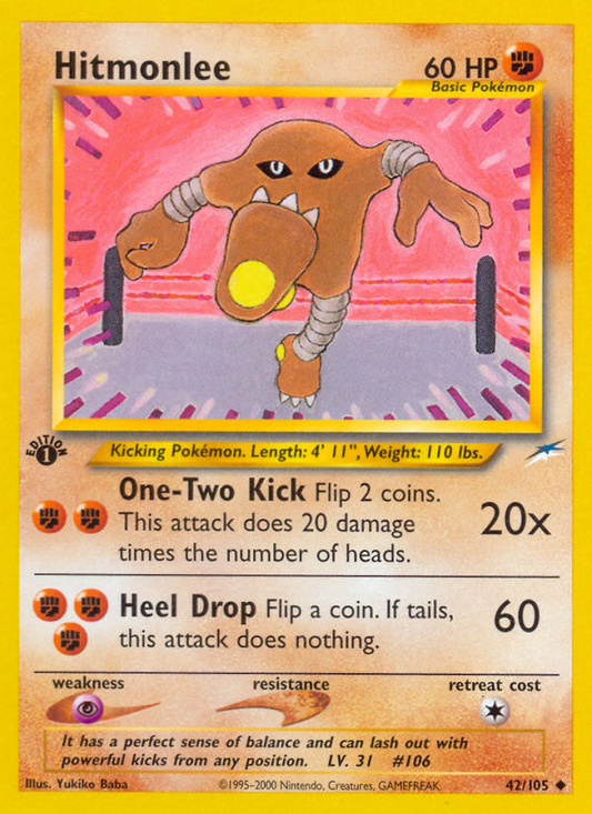Hitmonlee 42/105 Uncommon | Neo Destiny | Pokemon Card