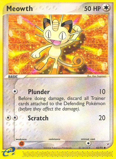 Meowth 42/95 Common | Team Magma vs Team Aqua | Pokemon Card