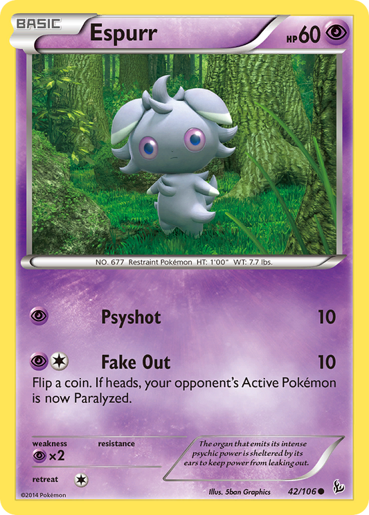 Espurr 42/106 Common | Flashfire | Pokemon Card