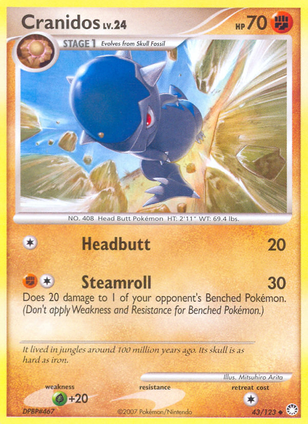 Cranidos 43/123 Uncommon | Mysterious Treasures | Pokemon Card