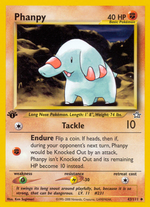 Phanpy 43/111 Uncommon | Neo Genesis | Pokemon Card