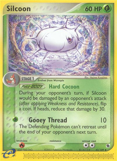 Silcoon 43/109 Uncommon | Ruby & Sapphire | Pokemon Card