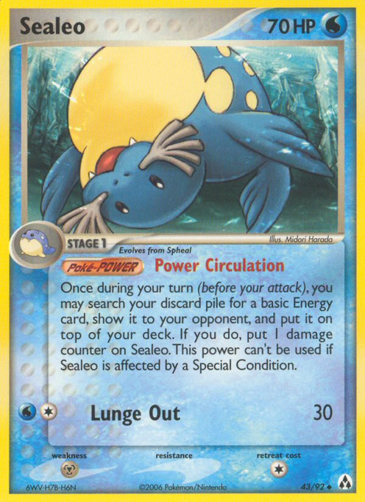 Sealeo 43/92 Uncommon | Legend Maker | Pokemon Card