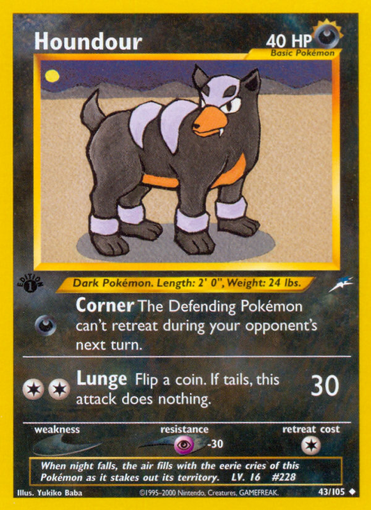 Houndour 43/105 Uncommon | Neo Destiny | Pokemon Card