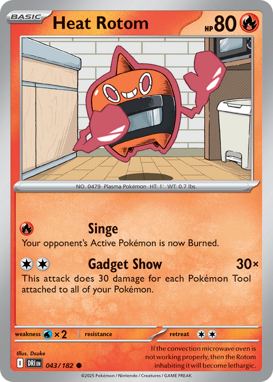 Heat Rotom 43/182 Common | Destined Rivals | Pokemon Card