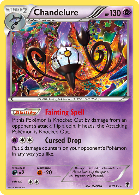 Chandelure 43/119 Rare Holo | Phantom Forces | Pokemon Card
