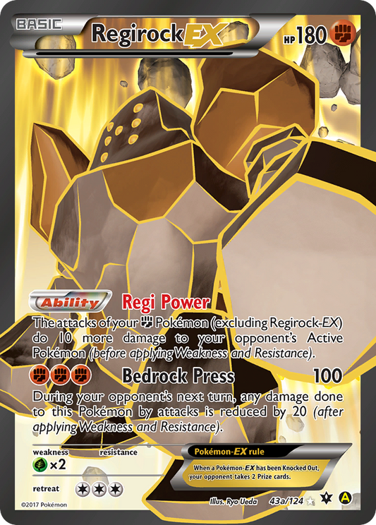 Regirock-EX 43a/124 Rare Ultra | Fates Collide | Pokemon Card