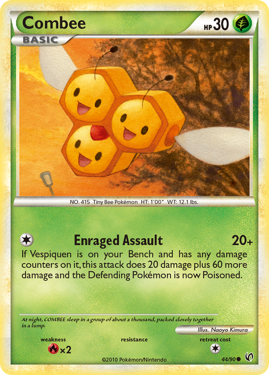 Combee 44/90 Common | HS—Undaunted | Pokemon Card
