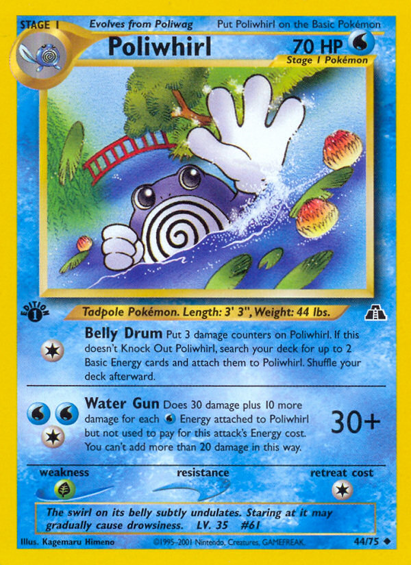 Poliwhirl 44/75 Uncommon | Neo Discovery | Pokemon Card