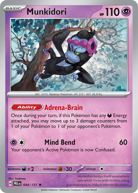 Munkidori 44/131 Rare Holo | Prismatic Evolutions | Pokemon Card