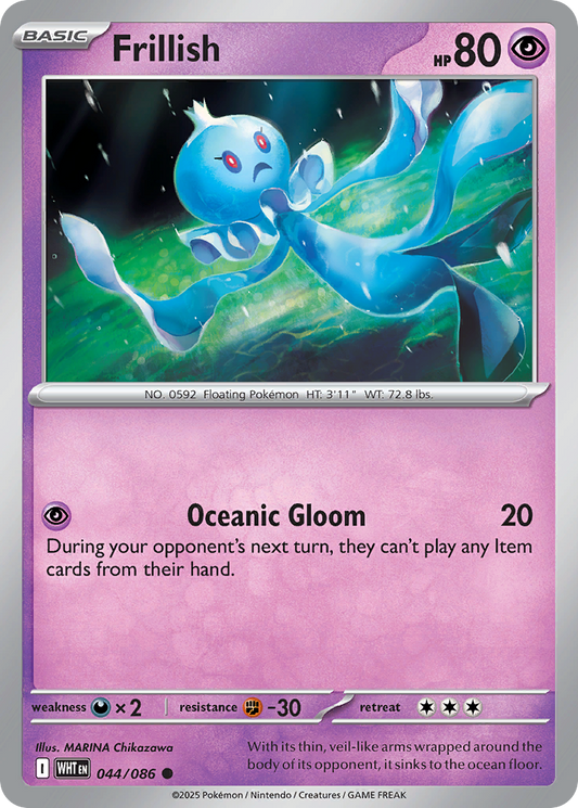 Frillish 44/86 Common | White Flare | Pokemon Card