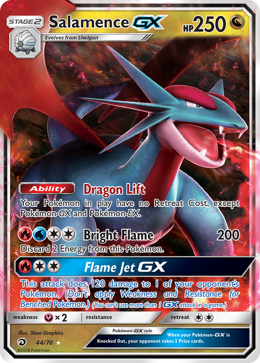 Salamence-GX 44/70 Rare Holo GX | Dragon Majesty | Pokemon Card