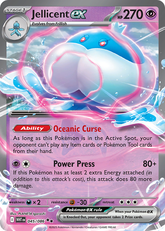 Jellicent ex 45/86 Double Rare | White Flare | Pokemon Card