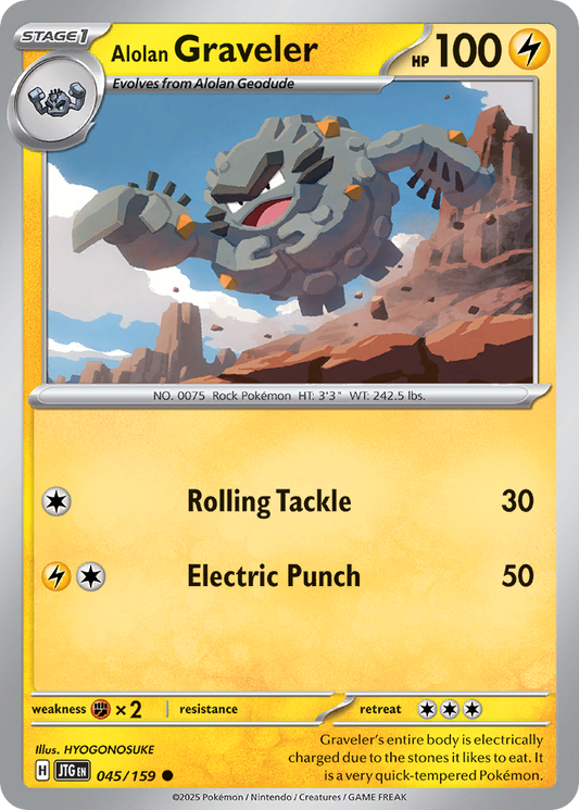 Alolan Graveler 45/159 Common | Journey Together | Pokemon Card