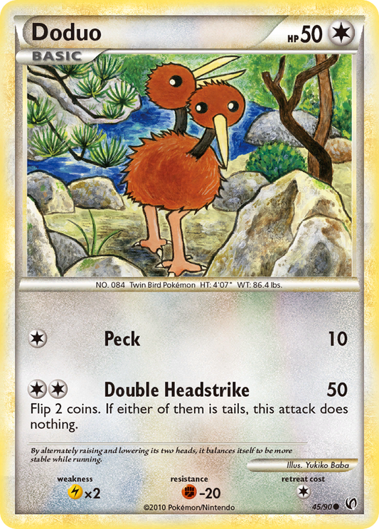 Doduo 45/90 Common | HS—Undaunted | Pokemon Card