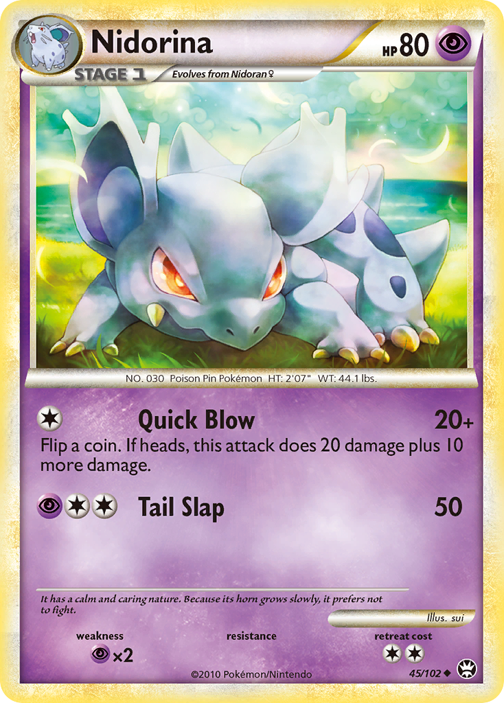 Nidorina 45/102 Uncommon | HS—Triumphant | Pokemon Card