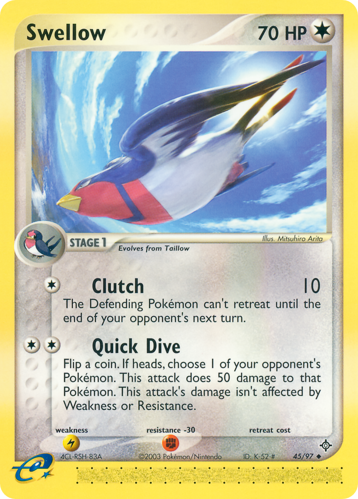 Swellow 45/97 Uncommon | Dragon | Pokemon Card