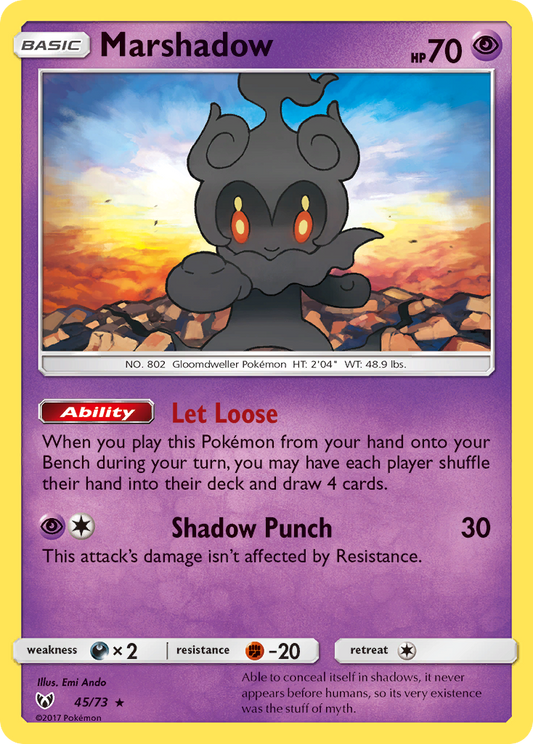 Marshadow 45/73 Rare Holo | Shining Legends | Pokemon Card