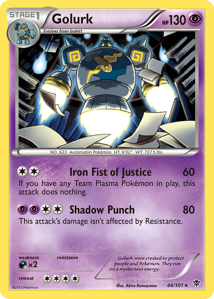 Golurk 46/101 Rare Holo | Plasma Blast | Pokemon Card
