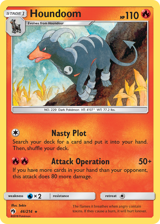 Houndoom 46/214 Rare | Lost Thunder | Pokemon Card