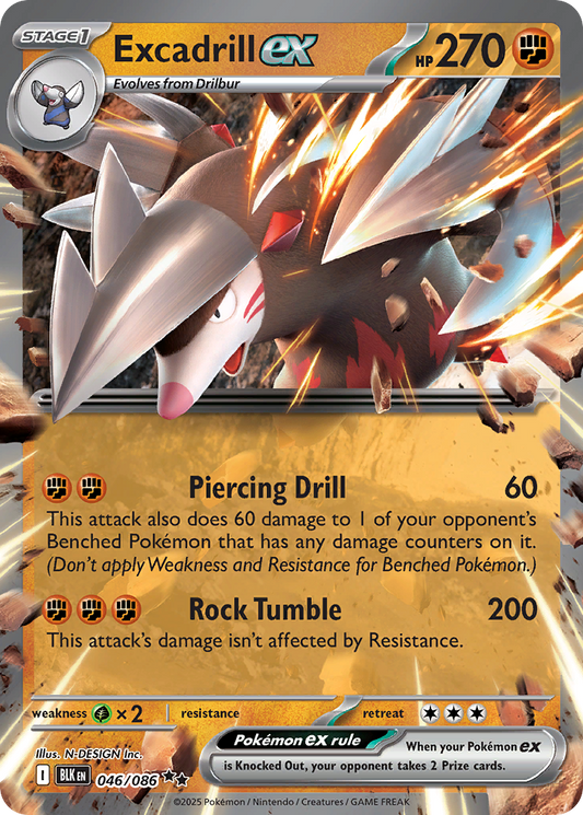 Excadrill ex 46/86 Double Rare | Black Bolt | Pokemon Card