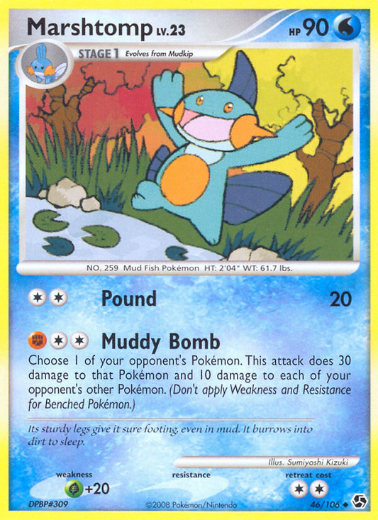Marshtomp 46/106 Uncommon | Great Encounters | Pokemon Card
