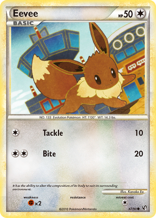 Eevee 47/90 Common | HS—Undaunted | Pokemon Card