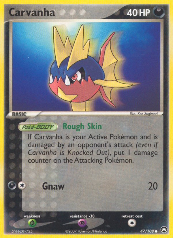 Carvanha 47/108 Common | Power Keepers | Pokemon Card