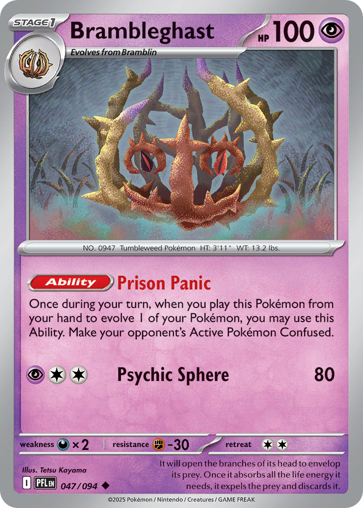 Brambleghast 47/94 Uncommon | Phantasmal Flames | Pokemon Card