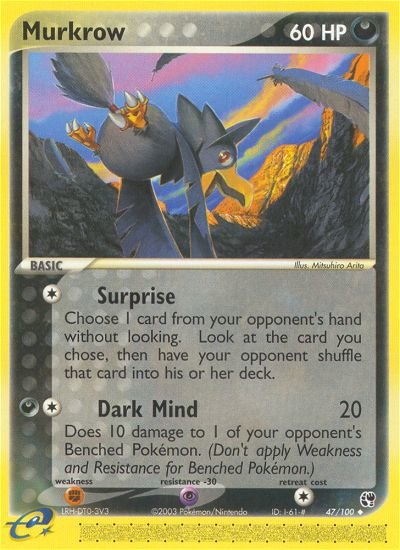 Murkrow 47/100 Uncommon | Sandstorm | Pokemon Card