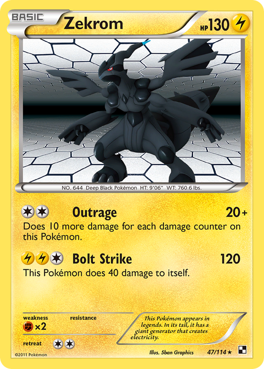 Zekrom 47/114 Rare Holo | Black & White | Pokemon Card