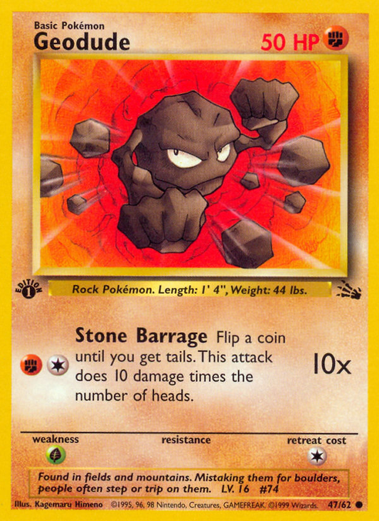 Geodude 47/62 Common | Fossil | Pokemon Card