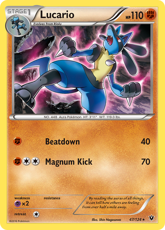 Lucario 47/124 Rare | Fates Collide | Pokemon Card