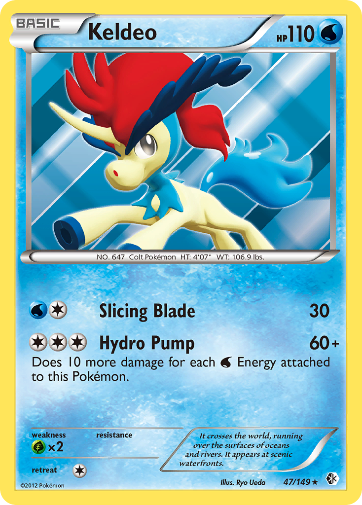 Keldeo 47/149 Rare Holo | Boundaries Crossed | Pokemon Card