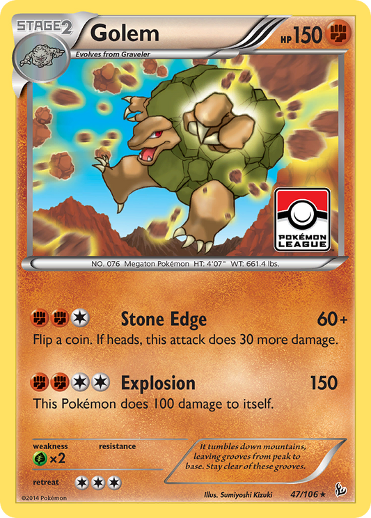 Golem 47/106 Rare | Flashfire | Pokemon Card