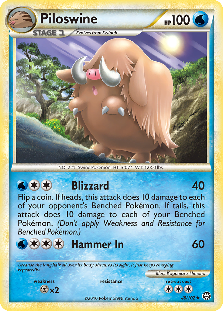Piloswine 48/102 Uncommon | HS—Triumphant | Pokemon Card