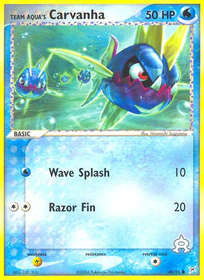 Team Aqua's Carvanha 48/95 Common | Team Magma vs Team Aqua | Pokemon Card