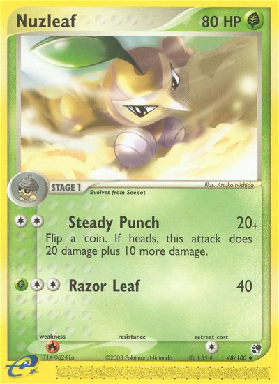 Nuzleaf 48/100 Uncommon | Sandstorm | Pokemon Card