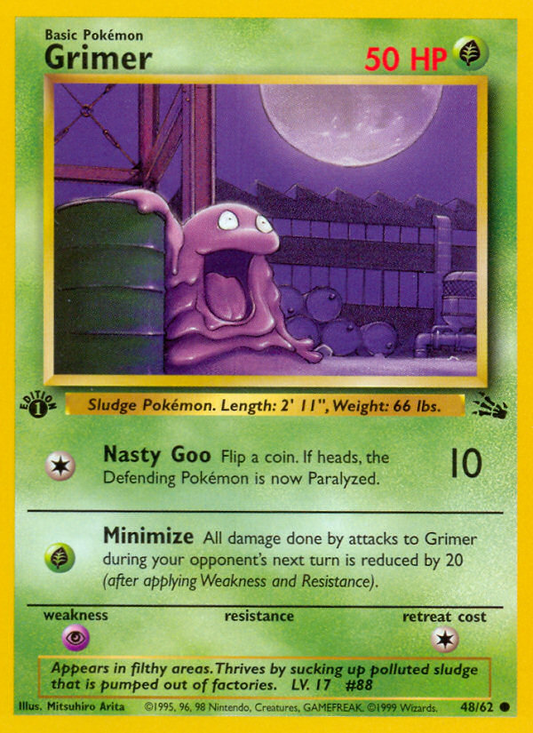 Grimer 48/62 Common | Fossil | Pokemon Card