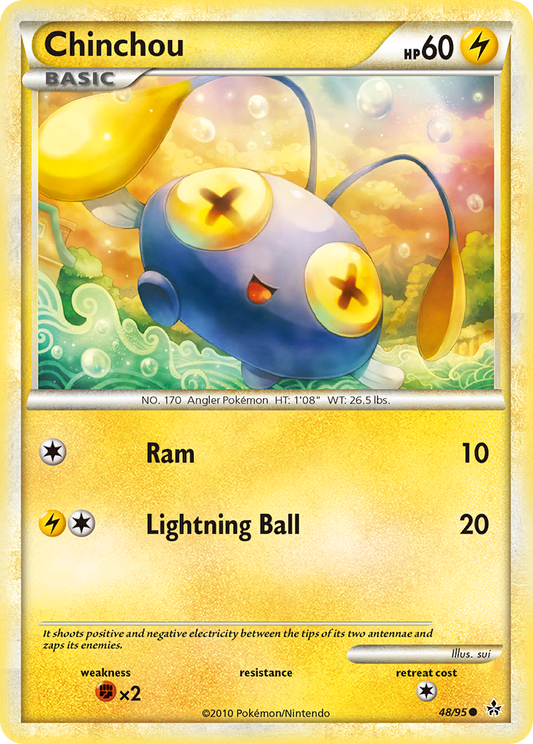 Chinchou 48/95 Common | HS—Unleashed | Pokemon Card