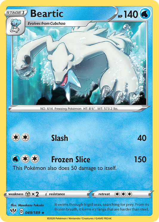Beartic 49/189 Rare | Darkness Ablaze | Pokemon Card