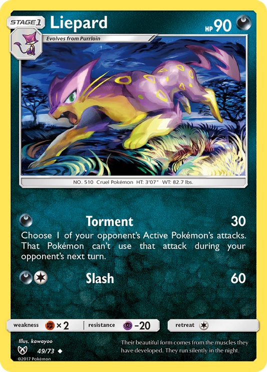 Liepard 49/73 Uncommon | Shining Legends | Pokemon Card
