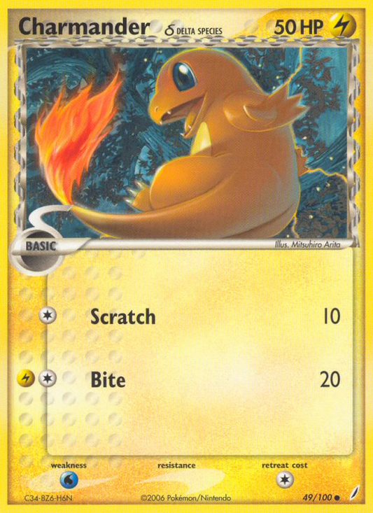 Charmander δ 49/100 Common | Crystal Guardians | Pokemon Card