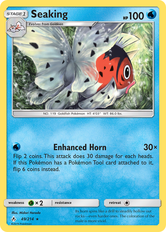 Seaking 49/214 Rare | Unbroken Bonds | Pokemon Card