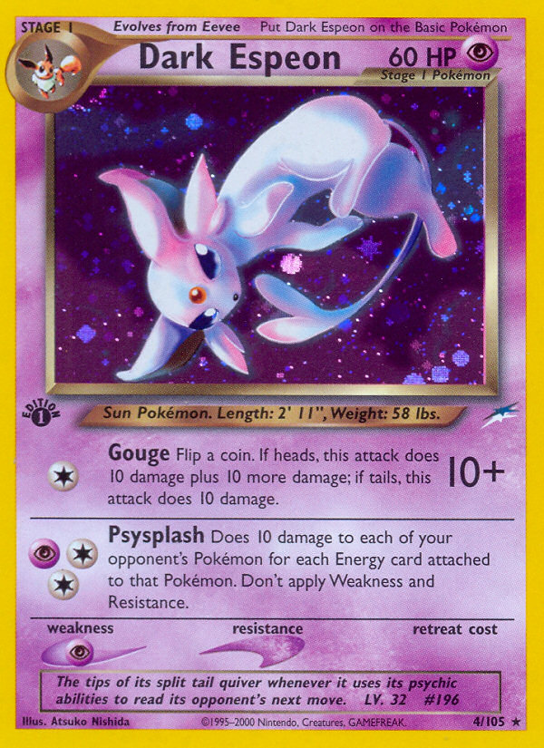 Dark Espeon 4/105 Rare Holo | Neo Destiny | Pokemon Card