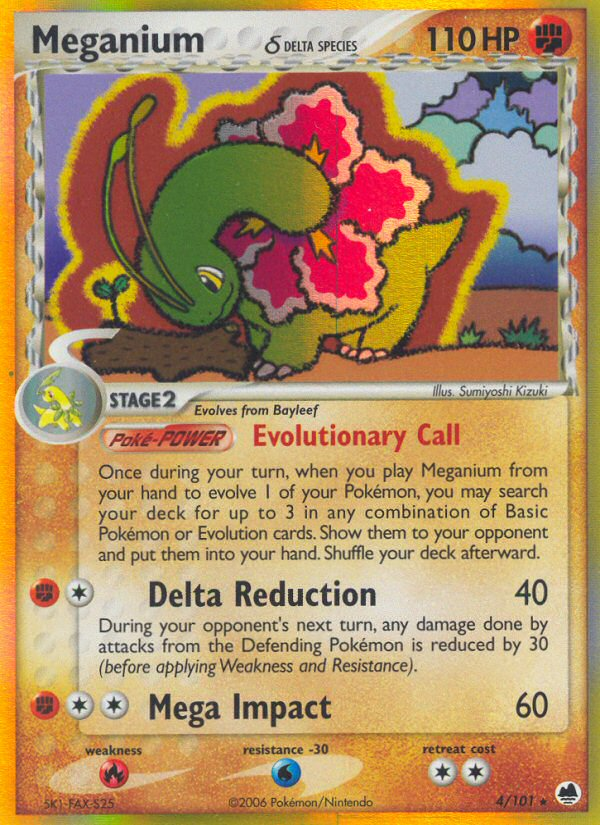 Meganium δ 4/101 Rare Holo | Dragon Frontiers | Pokemon Card