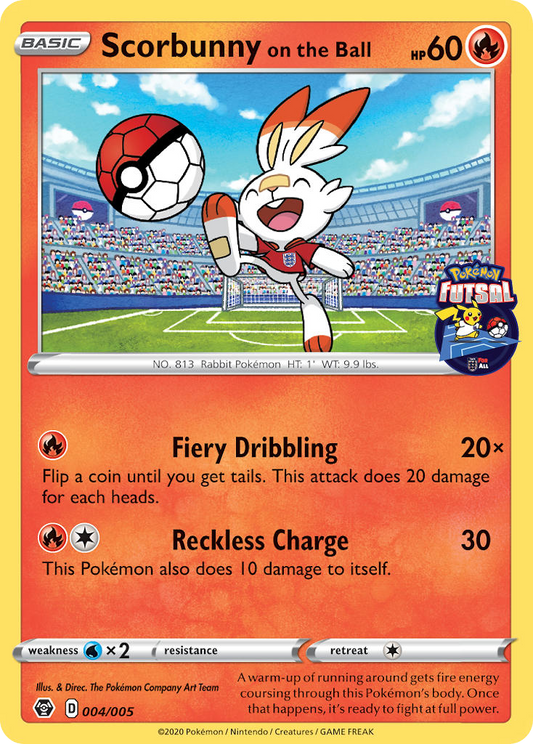 Scorbunny on the Ball 4/5  | Pokémon Futsal Collection | Pokemon Card