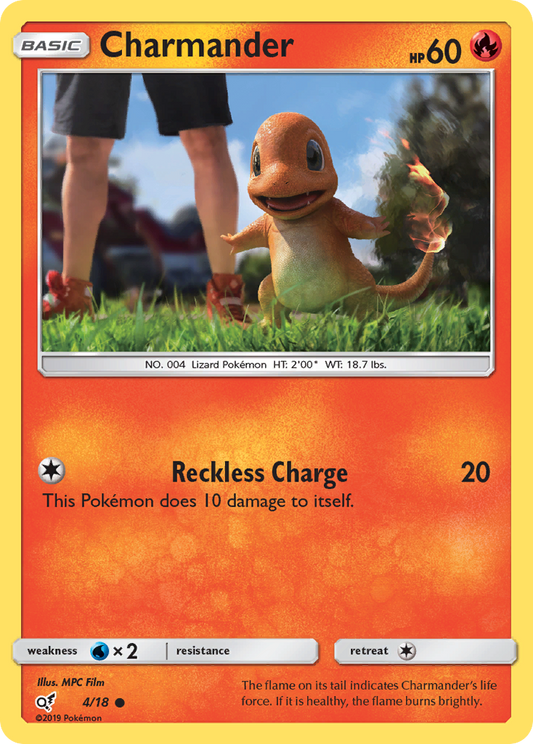 Charmander 4/18 Common | Detective Pikachu | Pokemon Card