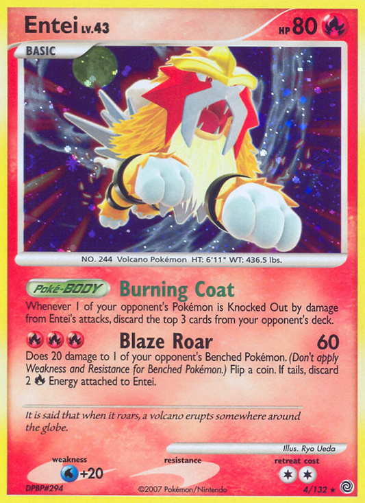 Entei 4/132 Rare Holo | Secret Wonders | Pokemon Card