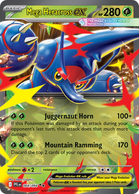 Mega Heracross ex 4/94 Double Rare | Phantasmal Flames | Pokemon Card